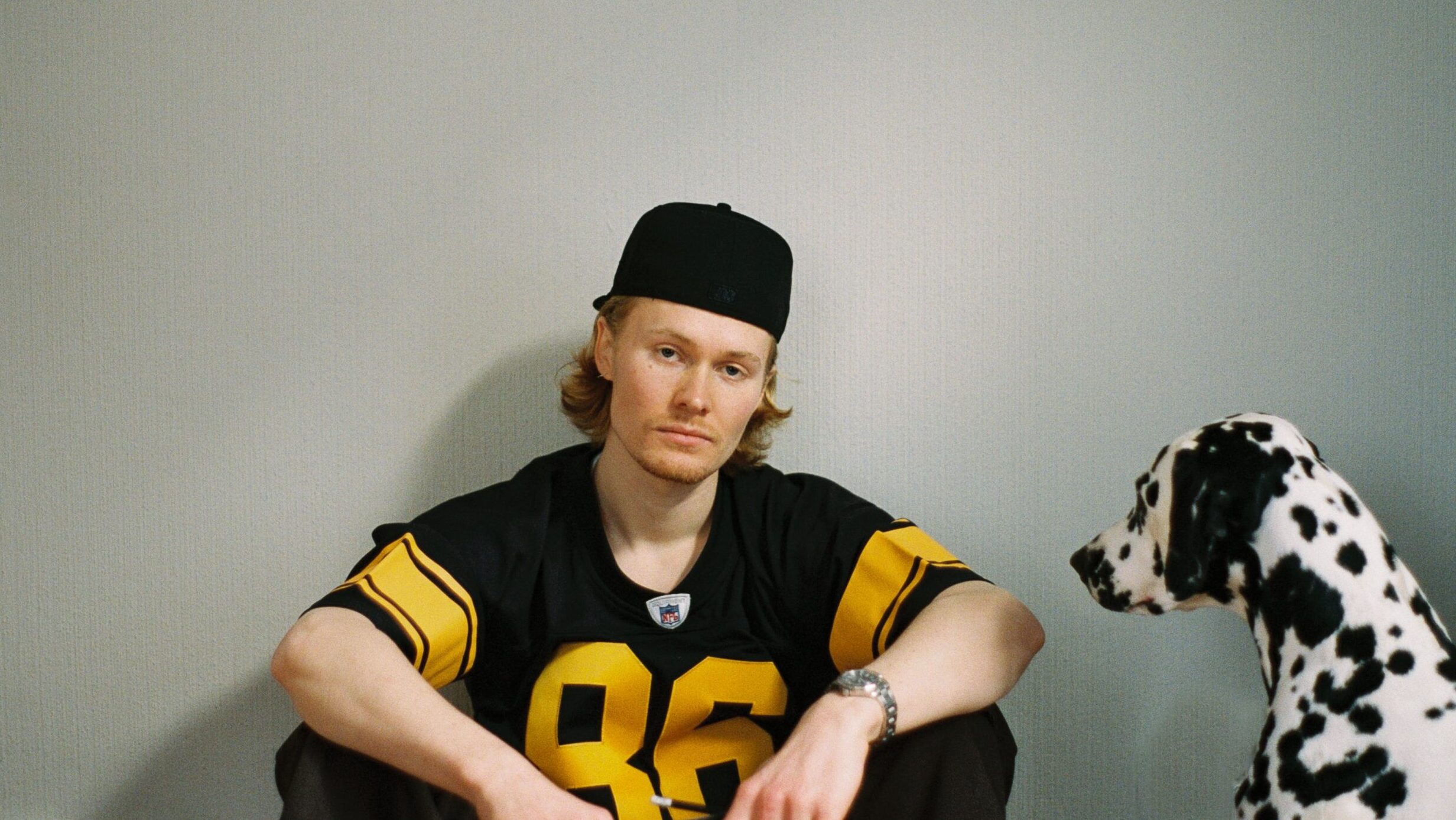 Eirik Aas og en dalamatiner hund