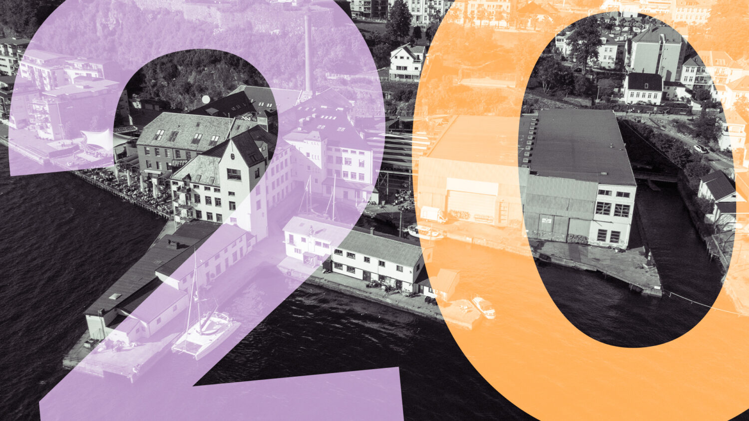 Illustrasjon Borealis logo på bilde av USF Verftet